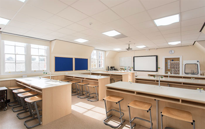Science classroom after the refurbishment